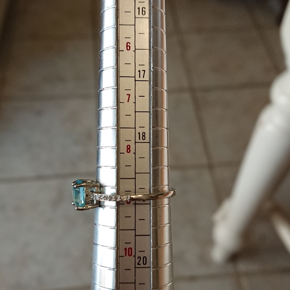🌸 Closeout! Women's aquamarine ring 925 filled - Picture 4 of 8